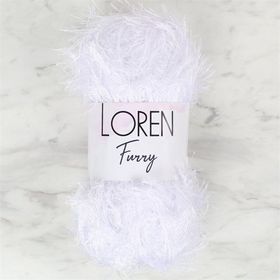 Loren 34067 RF118 Furry Beyaz El Örgü İpi
