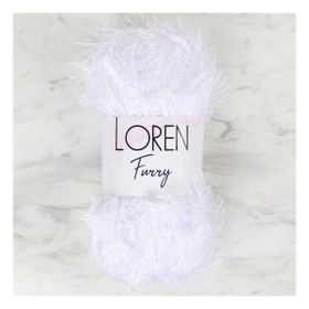 Loren 34067 RF118 Furry Beyaz El Örgü İpi