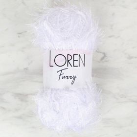 Loren 34067 RF118 Furry Beyaz El Örgü İpi