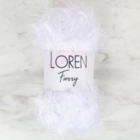 Loren 34067 RF118 Furry Beyaz El Örgü İpi