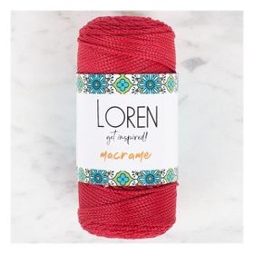 Loren 34345 RM0105 Macrame Koyu Kırmızı El Örgü İpi