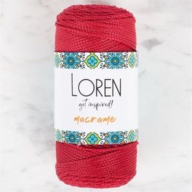 Loren 34345 RM0105 Macrame Koyu Kırmızı El Örgü İpi