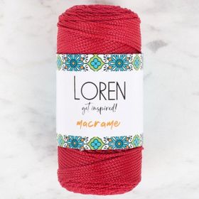 Loren 34345 RM0105 Macrame Koyu Kırmızı El Örgü İpi