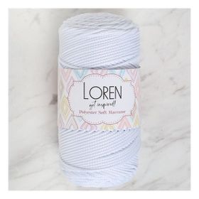 Loren LM001 34426 Polyester Soft Macrame Optik Beyaz El Örgü İpi