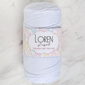 Loren LM001 34426 Polyester Soft Macrame Optik Beyaz El Örgü İpi