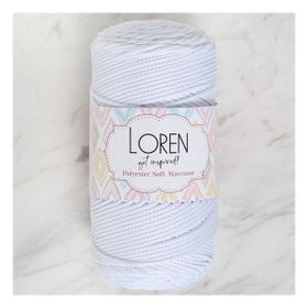 Loren LM001 34426 Polyester Soft Macrame Optik Beyaz El Örgü İpi