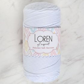 Loren LM001 34426 Polyester Soft Macrame Optik Beyaz El Örgü İpi