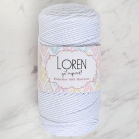 Loren LM001 34426 Polyester Soft Macrame Optik Beyaz El Örgü İpi