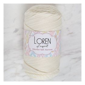 Loren LM003 34427 Polyester Soft Macrame Krem El Örgü İpi