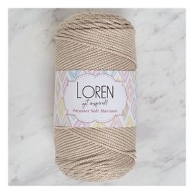 Loren LM005 34428 Polyester Soft Macrame Taş Rengi El Örgü İpi