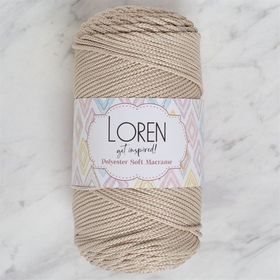Loren LM005 34428 Polyester Soft Macrame Taş Rengi El Örgü İpi