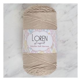Loren LM005 34428 Polyester Soft Macrame Taş Rengi El Örgü İpi
