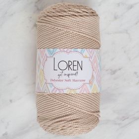 Loren LM005 34428 Polyester Soft Macrame Taş Rengi El Örgü İpi