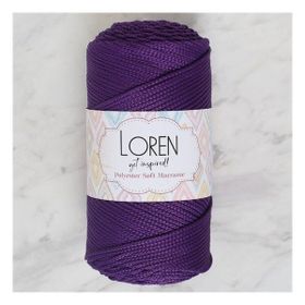 Loren LM037 34442 Polyester Soft Macrame Koyu Mor El Örgü İpi