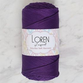 Loren LM037 34442 Polyester Soft Macrame Koyu Mor El Örgü İpi