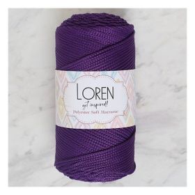 Loren LM037 34442 Polyester Soft Macrame Koyu Mor El Örgü İpi