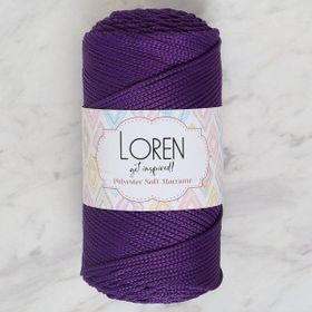 Loren LM037 34442 Polyester Soft Macrame Koyu Mor El Örgü İpi