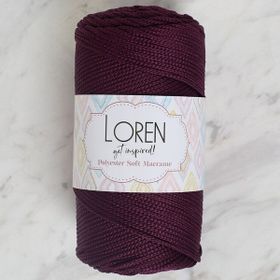 Loren LM038 34443 Polyester Soft Macrame Patlıcan Moru El Örgü İpi