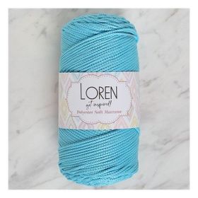 Loren LM045 34447 Polyester Soft Macrame Turkuaz El Örgü İpi