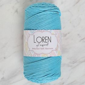 Loren LM045 34447 Polyester Soft Macrame Turkuaz El Örgü İpi