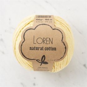 Loren Natural Cotton 33915 R086 Pastel Sarı El Örgü İpi