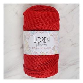 Loren Polyester Soft Macrame 34432 LM019 Kırmızı El Örgü İpi