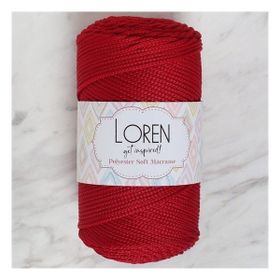 Loren Polyester Soft Macrame 34433 LM020 Koyu Kırmızı El Örgü İpi