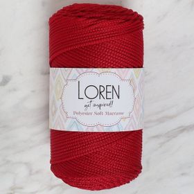 Loren Polyester Soft Macrame 34433 LM020 Koyu Kırmızı El Örgü İpi