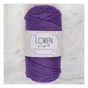 Loren Polyester Soft Macrame 34434 LM025 Koyu Mor El Örgü İpi