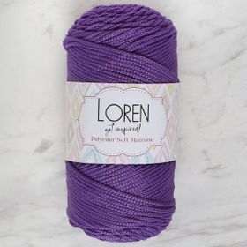 Loren Polyester Soft Macrame 34434 LM025 Koyu Mor El Örgü İpi