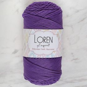 Loren Polyester Soft Macrame 34434 LM025 Koyu Mor El Örgü İpi