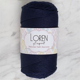 Loren Polyester Soft Macrame 34436 LM030 Koyu Lacivert El Örgü İpi