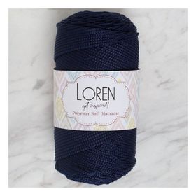 Loren Polyester Soft Macrame 34436 LM030 Koyu Lacivert El Örgü İpi
