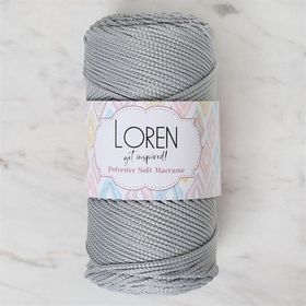 Loren Polyester Soft Macrame 34441 LM036 Açık Gri El Örgü İpi