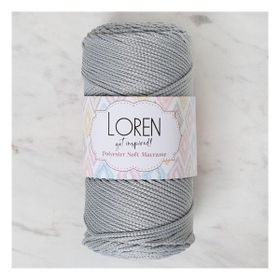Loren Polyester Soft Macrame 34441 LM036 Açık Gri El Örgü İpi