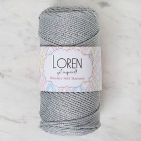 Loren Polyester Soft Macrame 34441 LM036 Açık Gri El Örgü İpi
