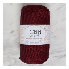 Loren Polyester Soft Macrame 34444 LM039 Bordo El Örgü İpi