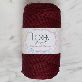 Loren Polyester Soft Macrame 34444 LM039 Bordo El Örgü İpi