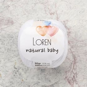 Loren R001 33829 Natural Baby Beyaz El Örgü İpi