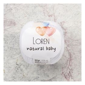 Loren R001 33829 Natural Baby Beyaz El Örgü İpi