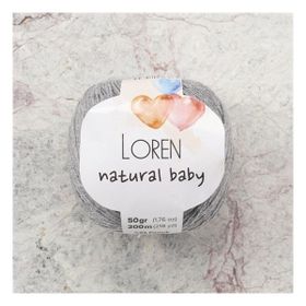 Loren R079 33827 Natural Baby Açık Gri El Örgü İpi