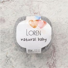 Loren R079 33827 Natural Baby Açık Gri El Örgü İpi