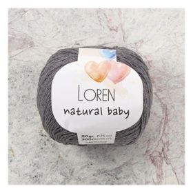 Loren R082 33946 Natural Baby Gri El Örgü İpi