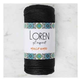 Loren RM001 34323 Macrame Siyah El Örgü İpi