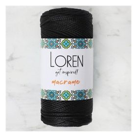 Loren RM001 34323 Macrame Siyah El Örgü İpi