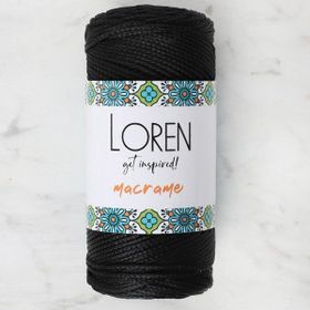 Loren RM001 34323 Macrame Siyah El Örgü İpi