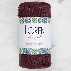 Loren RM115 Macrame Koyu Bordo El Örgü İpi
