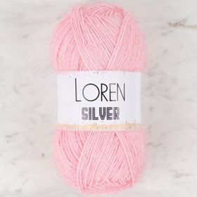 Loren RS0013 34074 Silver Toz Pembe El Örgü İpi