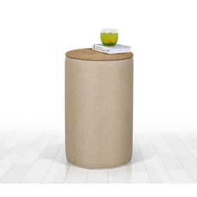 Lorence Home Floral Krem Puf