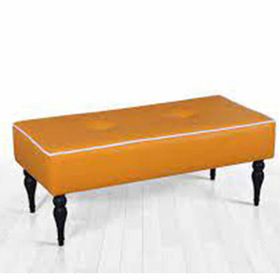 Lorence Home Lungo Turuncu Deri Bench Puf